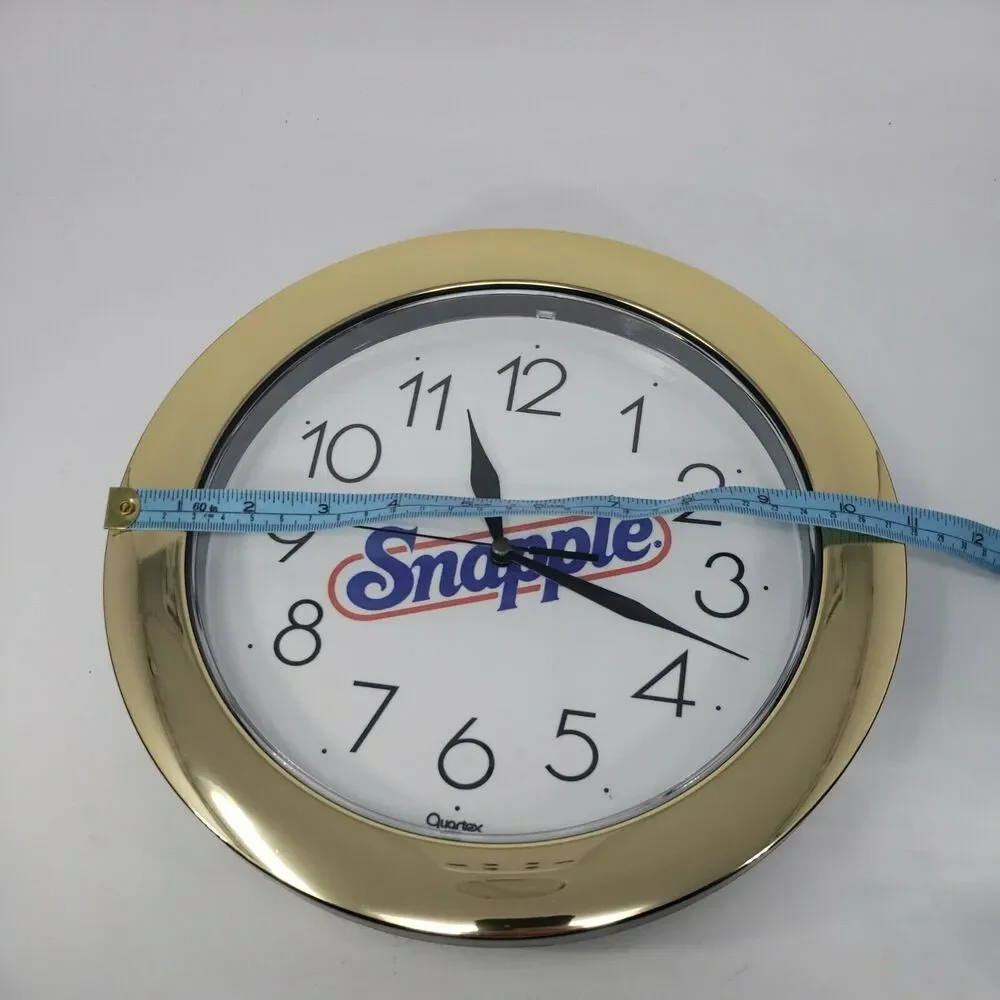 Snapple Round Wall Clock  Gold Vintage 1990s Rare Collectible New in Box 11